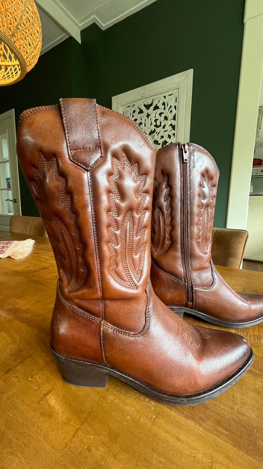 Cowboylaarzen mt 38 dames, Hoge laarzen, Bruin, Ophalen of Verzenden, Zo goed als nieuw