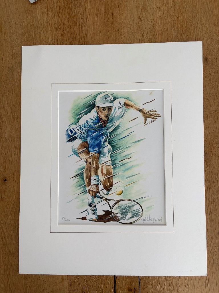 Litho van Gé Brugmans - Tennisser, Ophalen of Verzenden