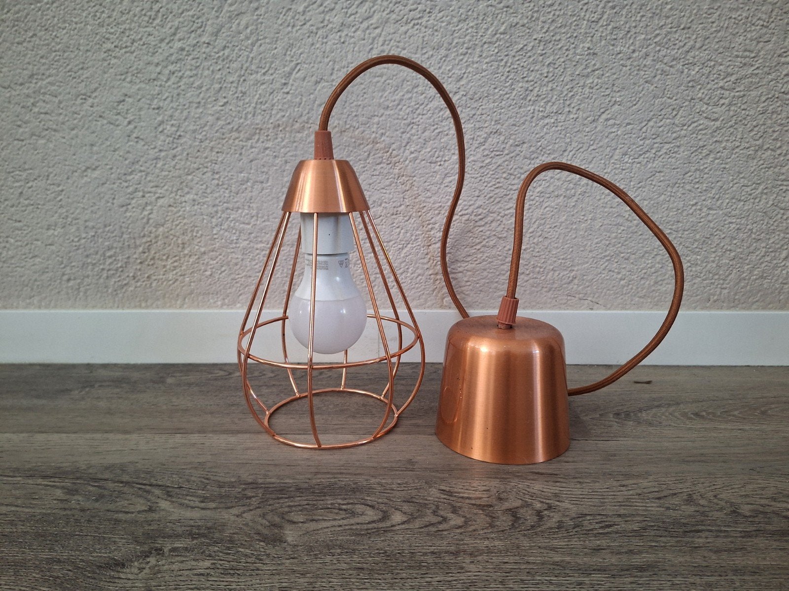 IKEA SLATTBO Hanglamp - Koperkleurig, industrieel design, Huis en Inrichting, Gebruikt, Industrieel, Modern, Ophalen of Verzenden