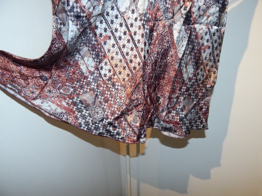 Jean Paul Gaultier prachtige rok bonte print warme tint I46, Kleding | Dames, Maat 42/44 (L), Zo goed als nieuw, Knielengte, Jean Paul Gaultier