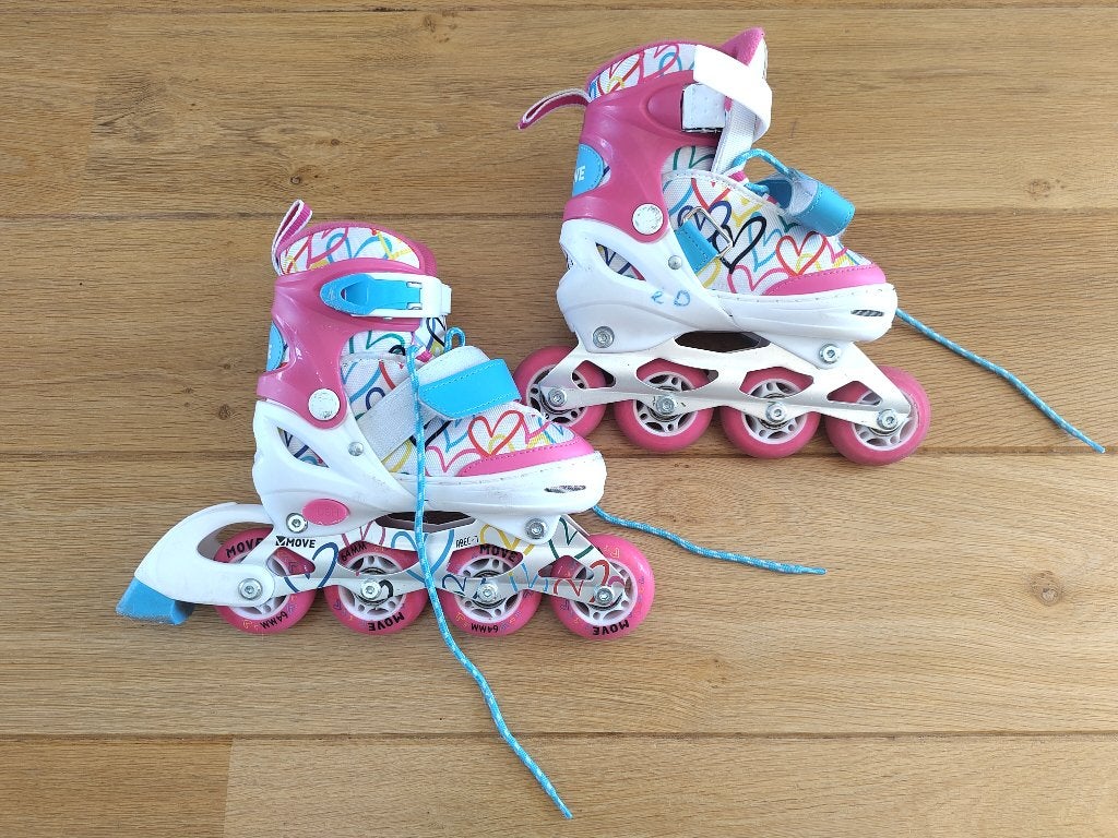 Meisjes skeelers maat 30 - 33, Kinderen, Zo goed als nieuw, Inline skates 4 wielen, Ophalen