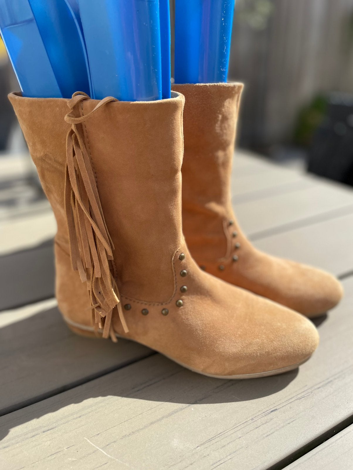 Korte suede laarsjes maat 38, Ophalen of Verzenden, Zo goed als nieuw, Beige
