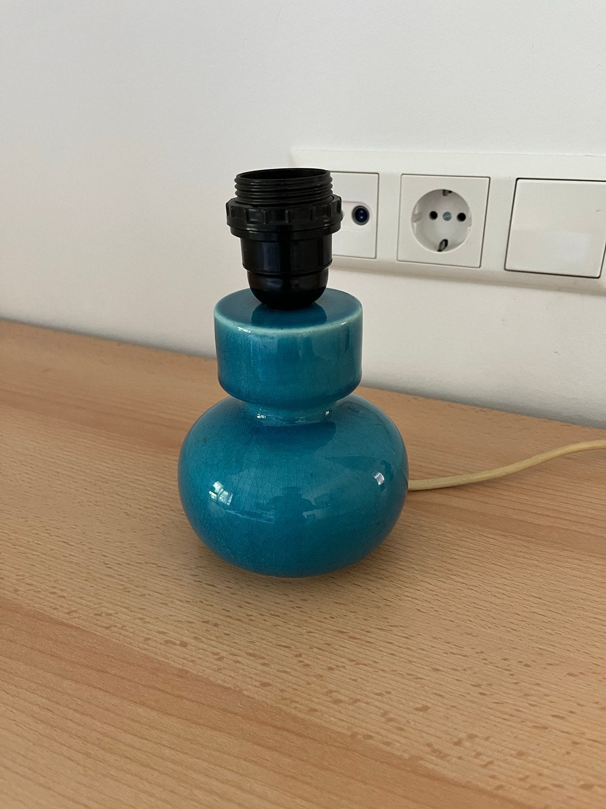 Vintage tafellamp turquoise, Blauw, Overige merken, Gebruikt, E27 (groot)
