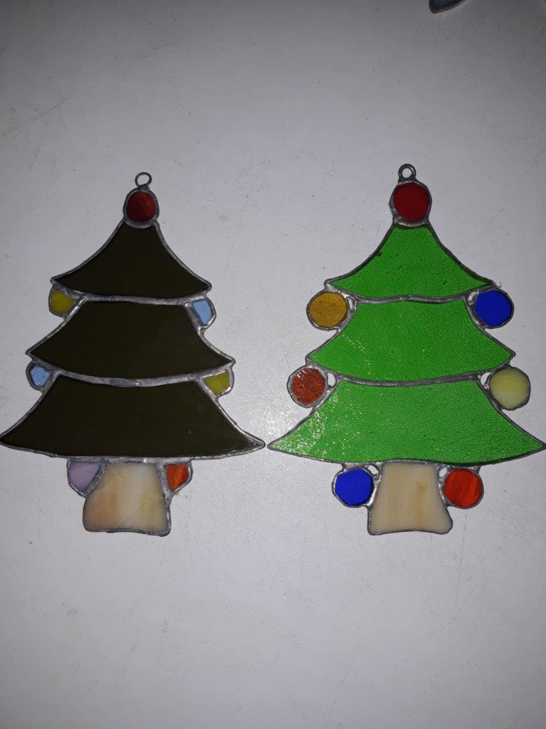 oude kerst glas met lood raamhangers en anderen, Diversen, Ophalen of Verzenden, Gebruikt