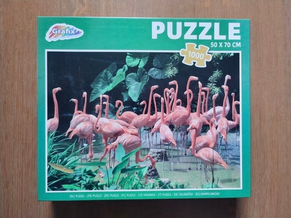 Grafix Flamingo Puzzel 1000 stukjes, Ophalen of Verzenden, 500 t/m 1500 stukjes, Zo goed als nieuw, Legpuzzel