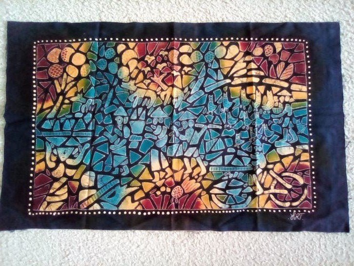 Batik doek uit Indonesië, Oosters, Ophalen of Verzenden, Zo goed als nieuw, Wandkleed