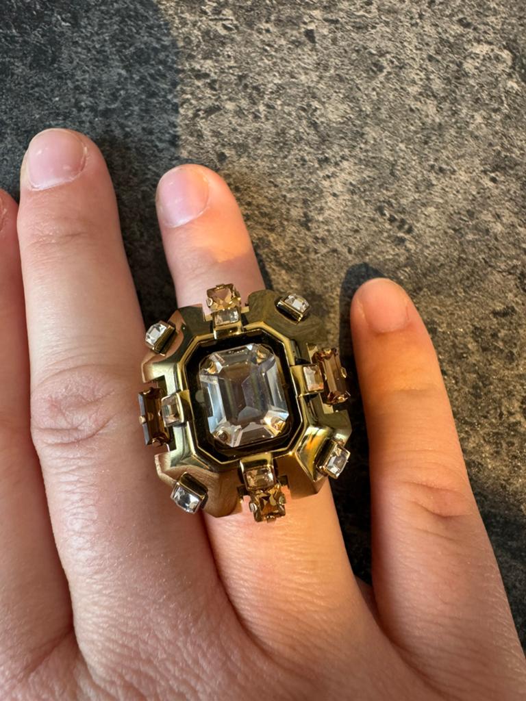 Swarovski x Lanvin Cristaux Déco ring, Sieraden, Tassen en Uiterlijk, 18 tot 19, Nieuw, Ophalen of Verzenden, Dame