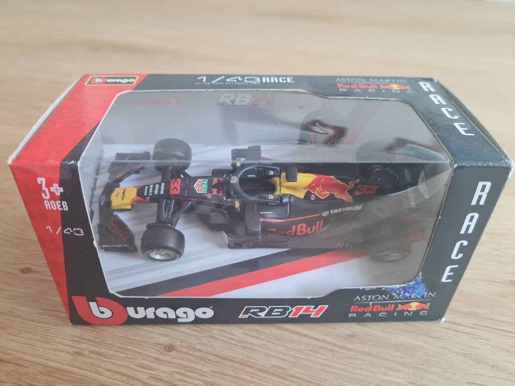 Bburago Red Bull RB14 1:43 Max Verstappen, Ophalen of Verzenden, Zo goed als nieuw, Auto, Overige merken