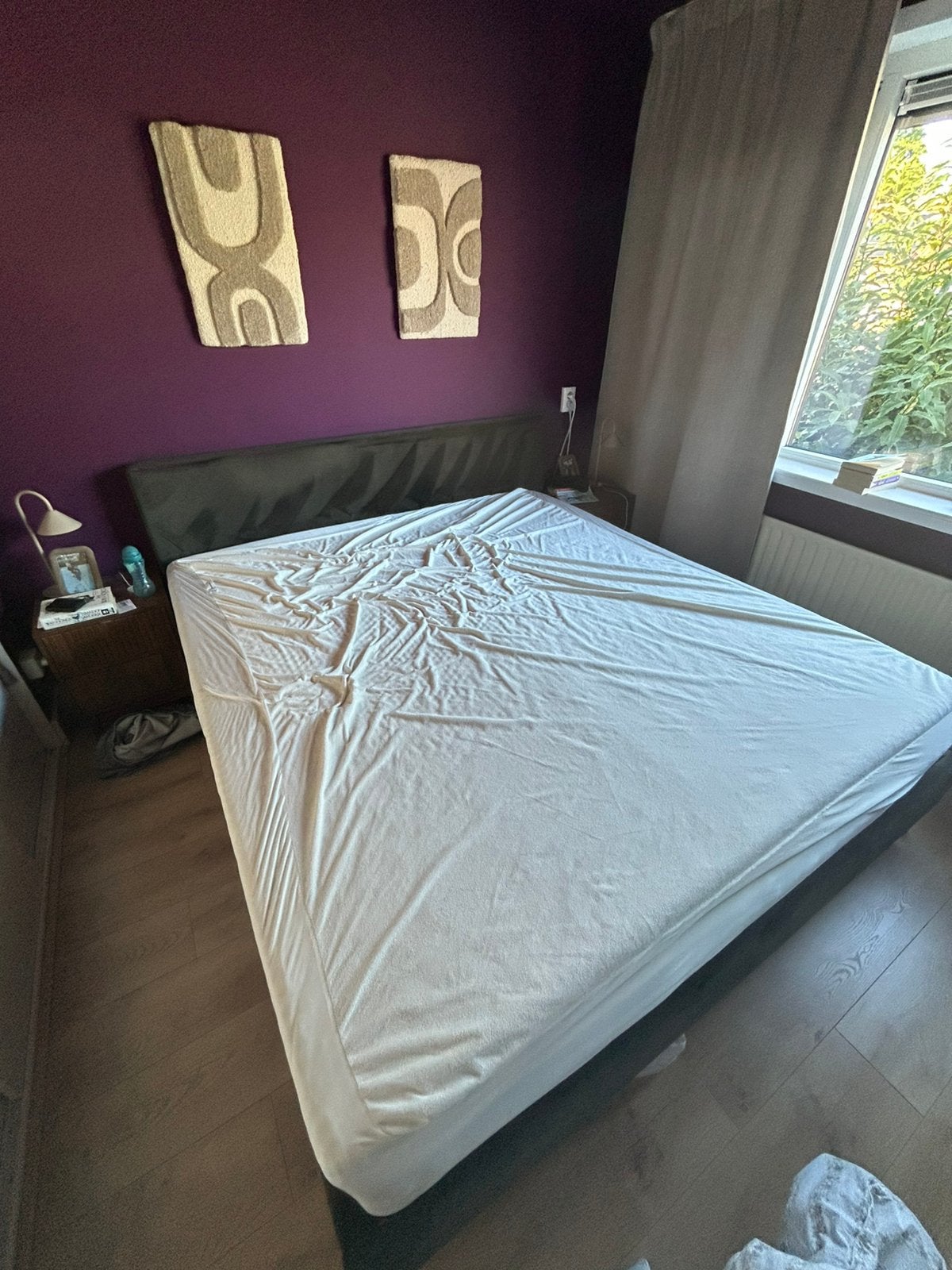 Whkmp’s OWN Malmö bed. Fluweel groen 180x200, Ophalen, Tweepersoons, Zo goed als nieuw, 180 cm