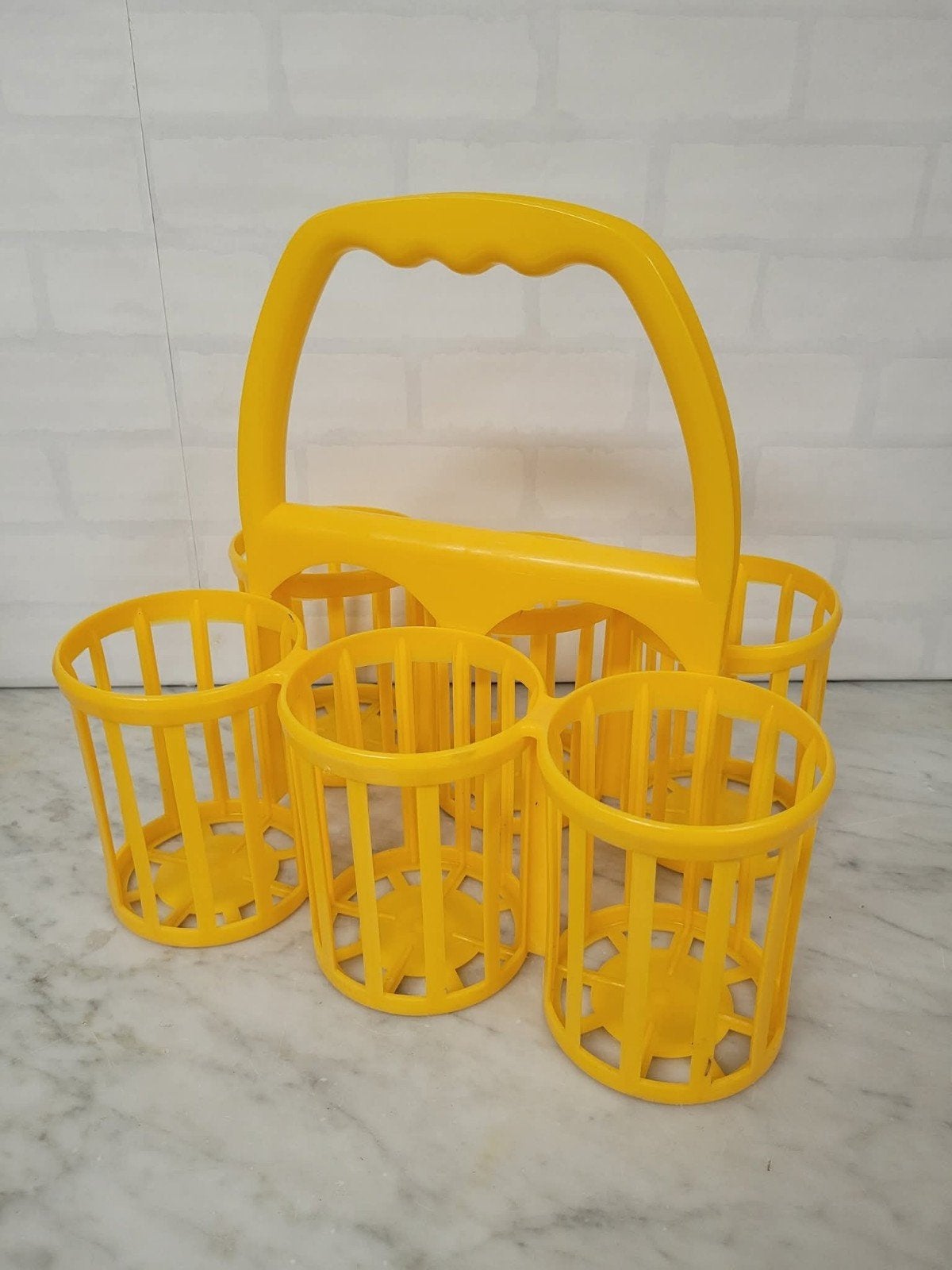 Vintage Flessenrek – Geel – Jaren 70, Verzamelen, Verzenden, Huis en Inrichting