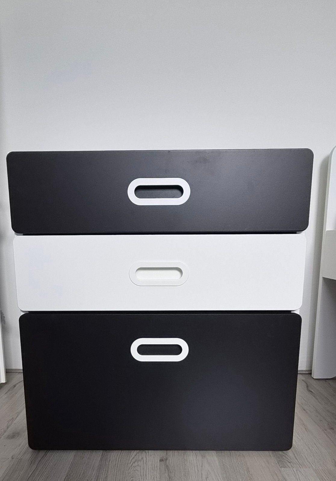 IKEA MALM ladekast met 3 laden - wit/zwart, Huis en Inrichting, Ophalen, Gebruikt, 50 tot 100 cm, 3 of 4 laden