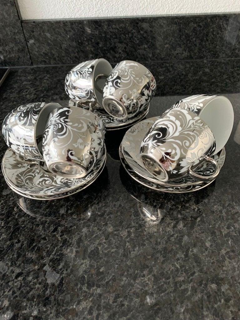 Te koop 6 stuks kop en schotel van L. Dake & Zn, Ophalen of Verzenden, Zo goed als nieuw, Porselein, Kop en/of schotel