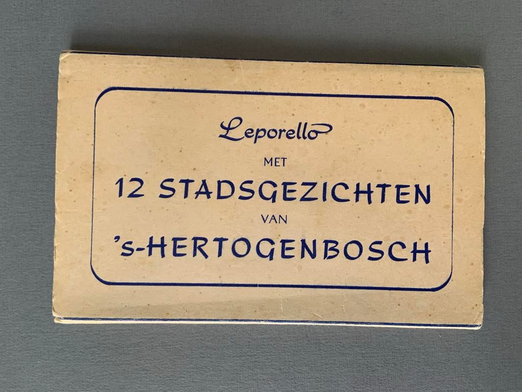 Leporello met 12 stadsgezichten van 's-Hertogenbosch, Verzamelen, Ansichtkaarten | Nederland, Ophalen of Verzenden, 1940 tot 1960