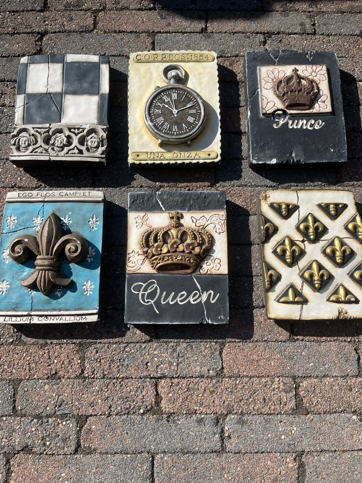 Wandtegels set 6 stuks, Ophalen, Gebruikt, Steen/keramiek, Brocante