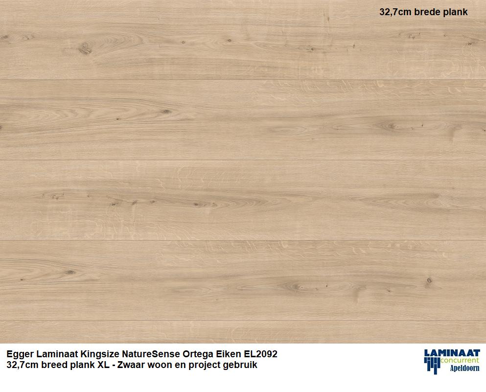 Kingsize Laminaat Ortega Eik EL2092 32,7cm brede plank 8mm, 75 m² of meer, Nieuw, Bruin, Laminaat