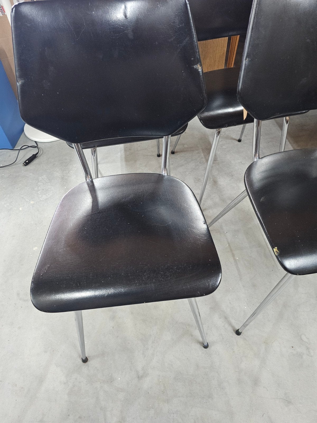 set van 4 vintage buisstoelen jaren 60/70, Zwart, Ophalen of Verzenden, Vier, Nb