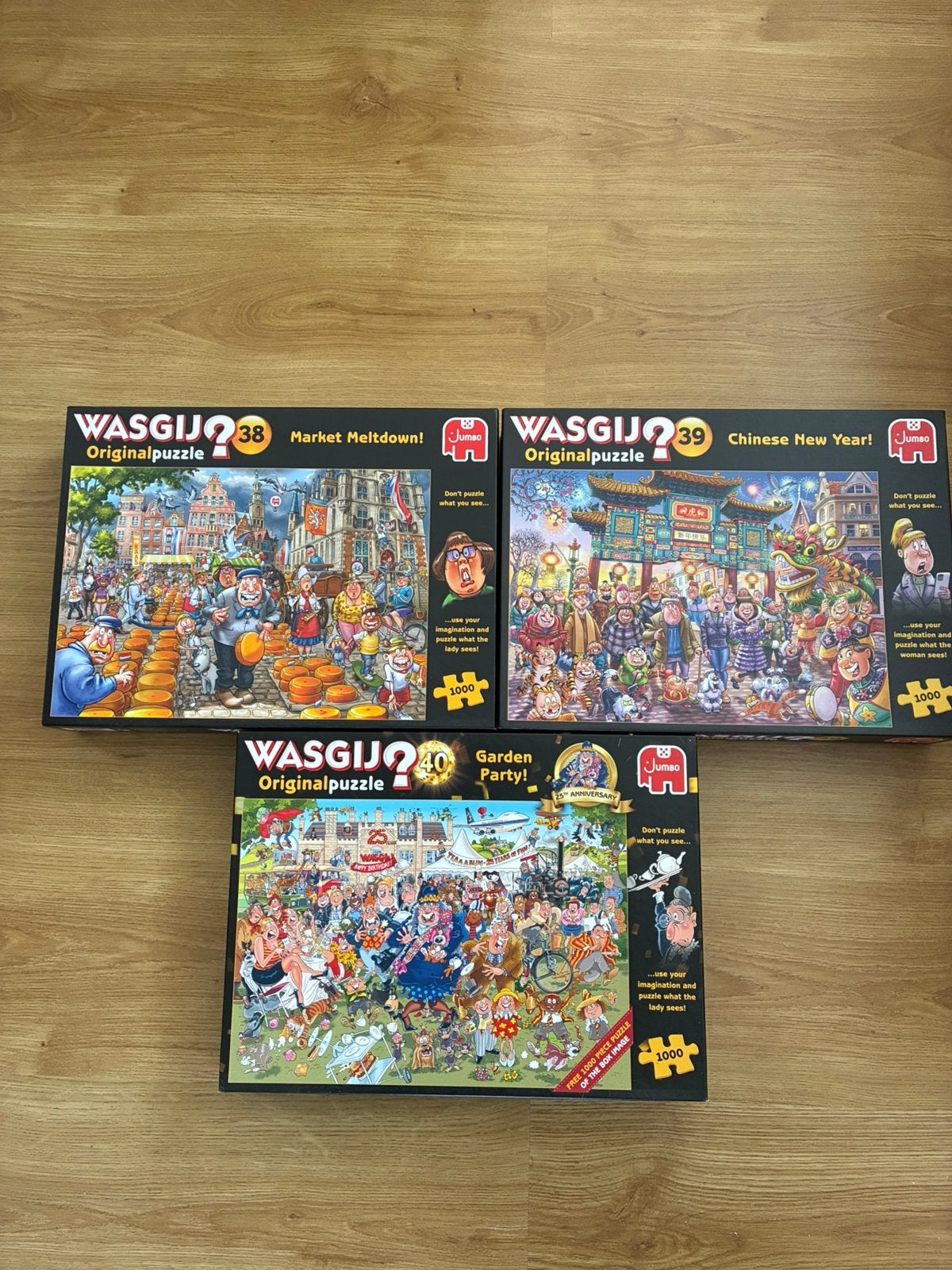 Wasgij Original nr.38,39 en 40-1000 stukjes per puzzel, Ophalen, 500 t/m 1500 stukjes, Zo goed als nieuw