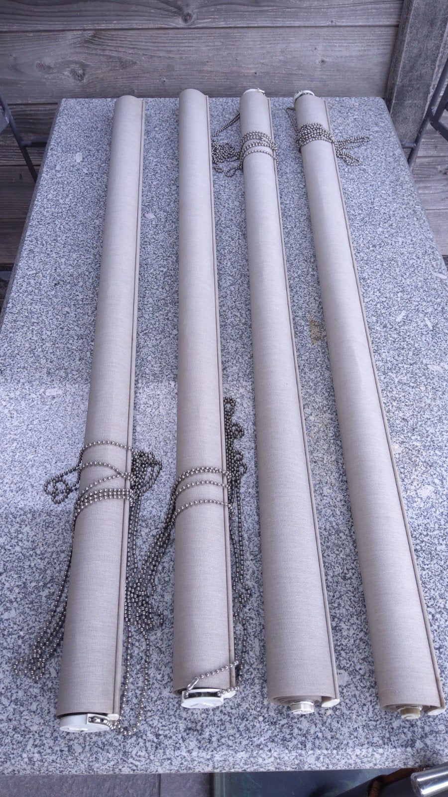 4 stuks Sunway rolgordijnen, Ophalen, Beige