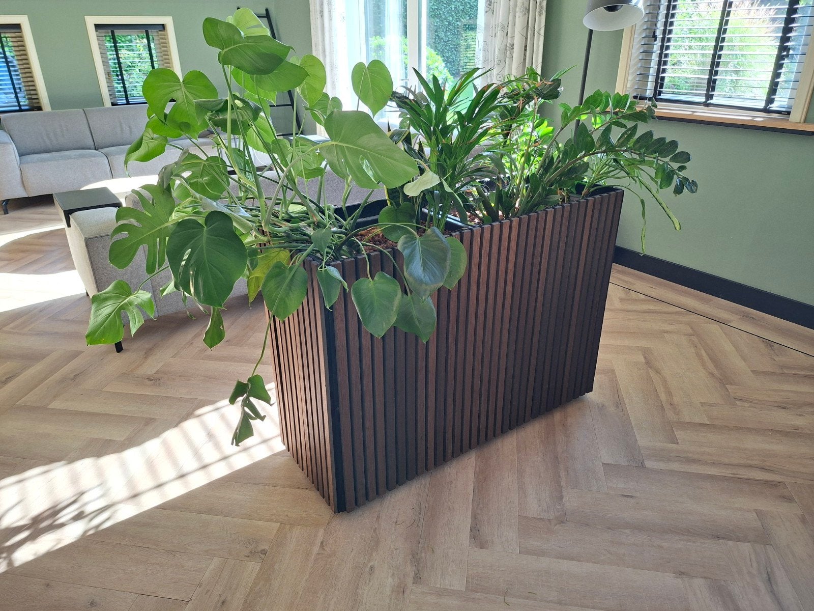 verrijdbare roomdivider / plantenbak incl planten, Tuin en Terras, Ophalen, Hout, 60 cm of meer
