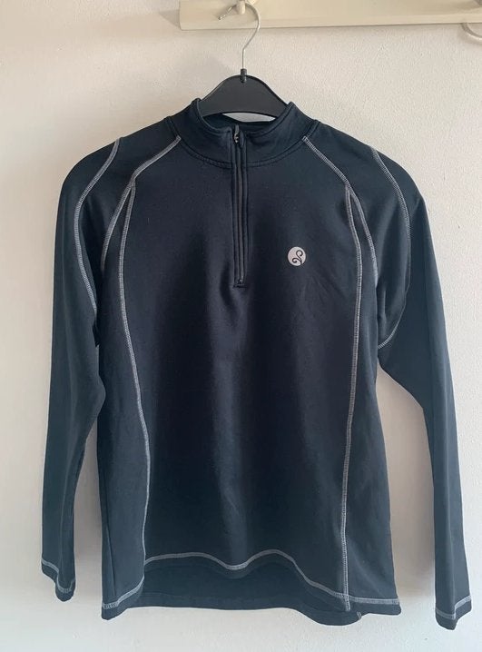 Sport Shirt lange mouwen dames, Leontien, Zwart, Maat 42/44 (L), Ophalen of Verzenden