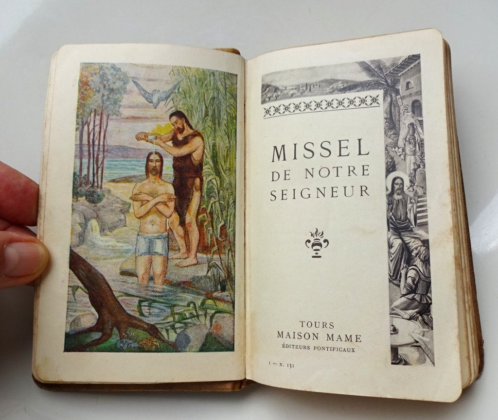 Art Deco Rooms-Katholiek Missel: Leer, Goud op Snee, 1935, Ophalen of Verzenden, Onbekend
