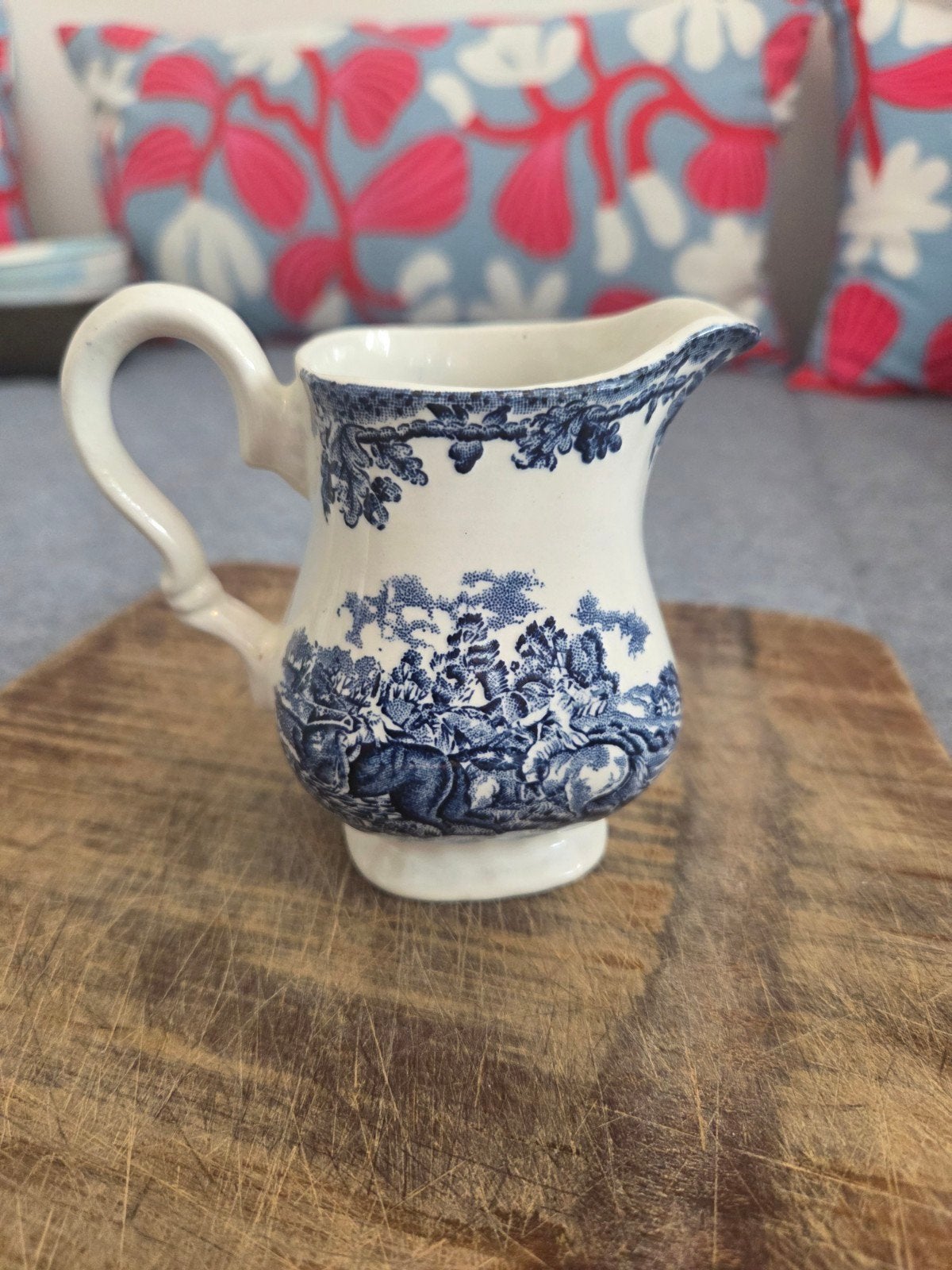 Myotts Country Life Melkkannetje - Blauw/Wit Staffordshire, Ophalen of Verzenden