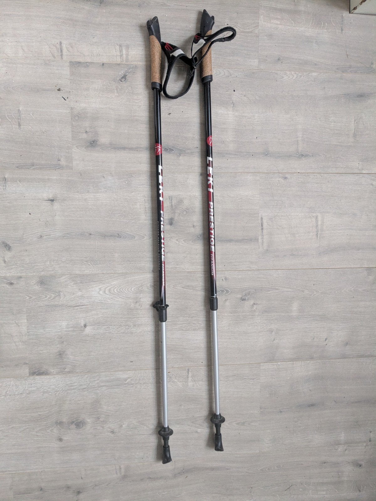 Leki Prestige Titanium wandelstokken, Ophalen of Verzenden, Gebruikt, Wandelstok