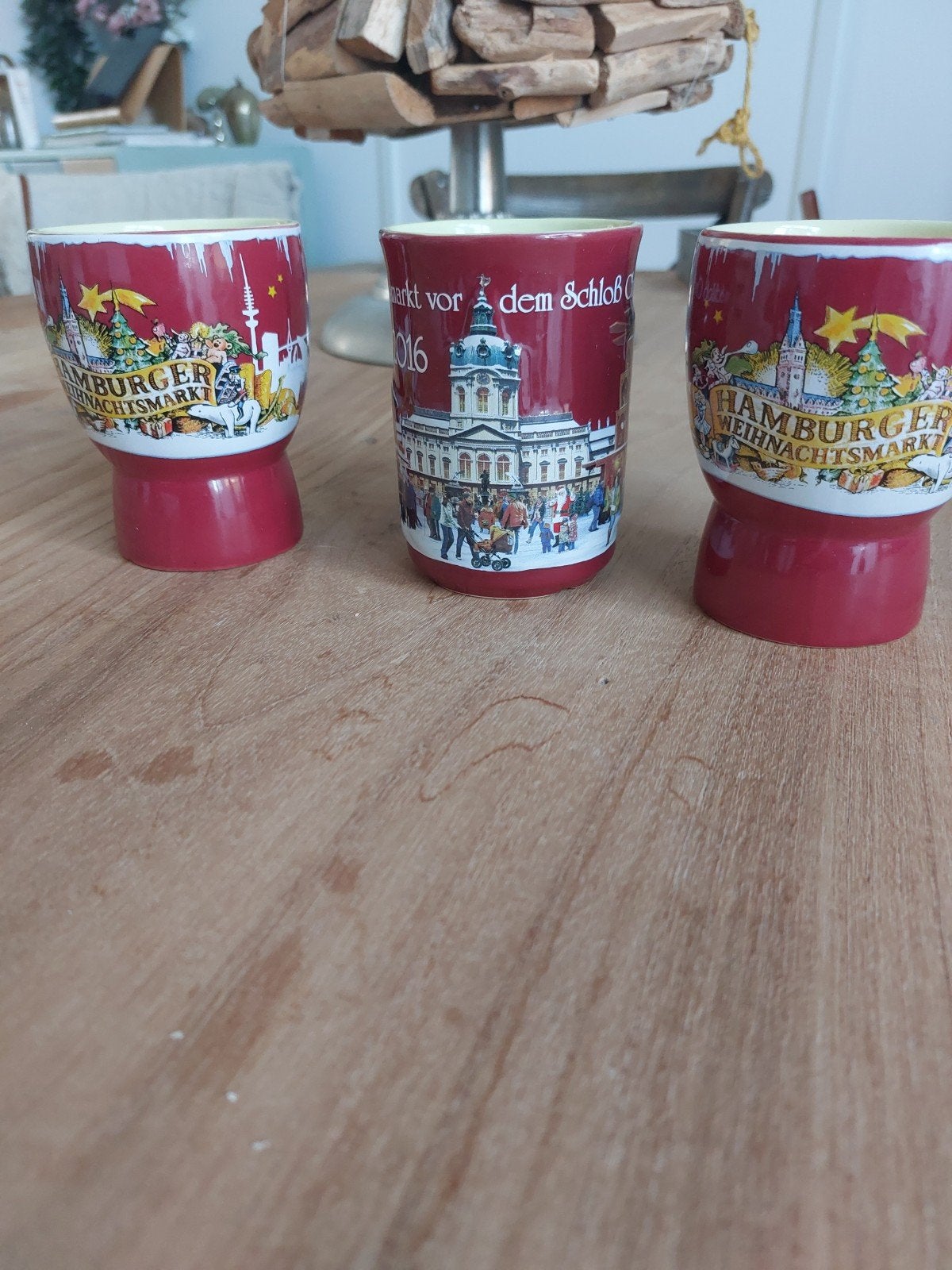 3 Winterse Glühwein Mokken - Diverse Steden verzamelaars, Ophalen of Verzenden, Zo goed als nieuw