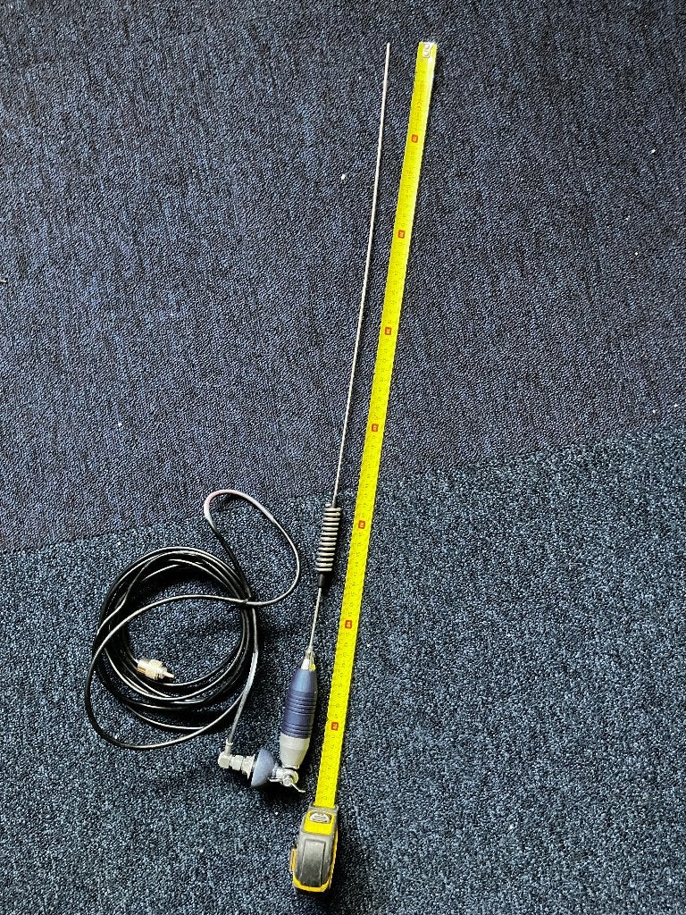 27 mc antenne 75 cm lang met blauwe spoel en chassis montage, Ophalen of Verzenden, Gebruikt, Antenne
