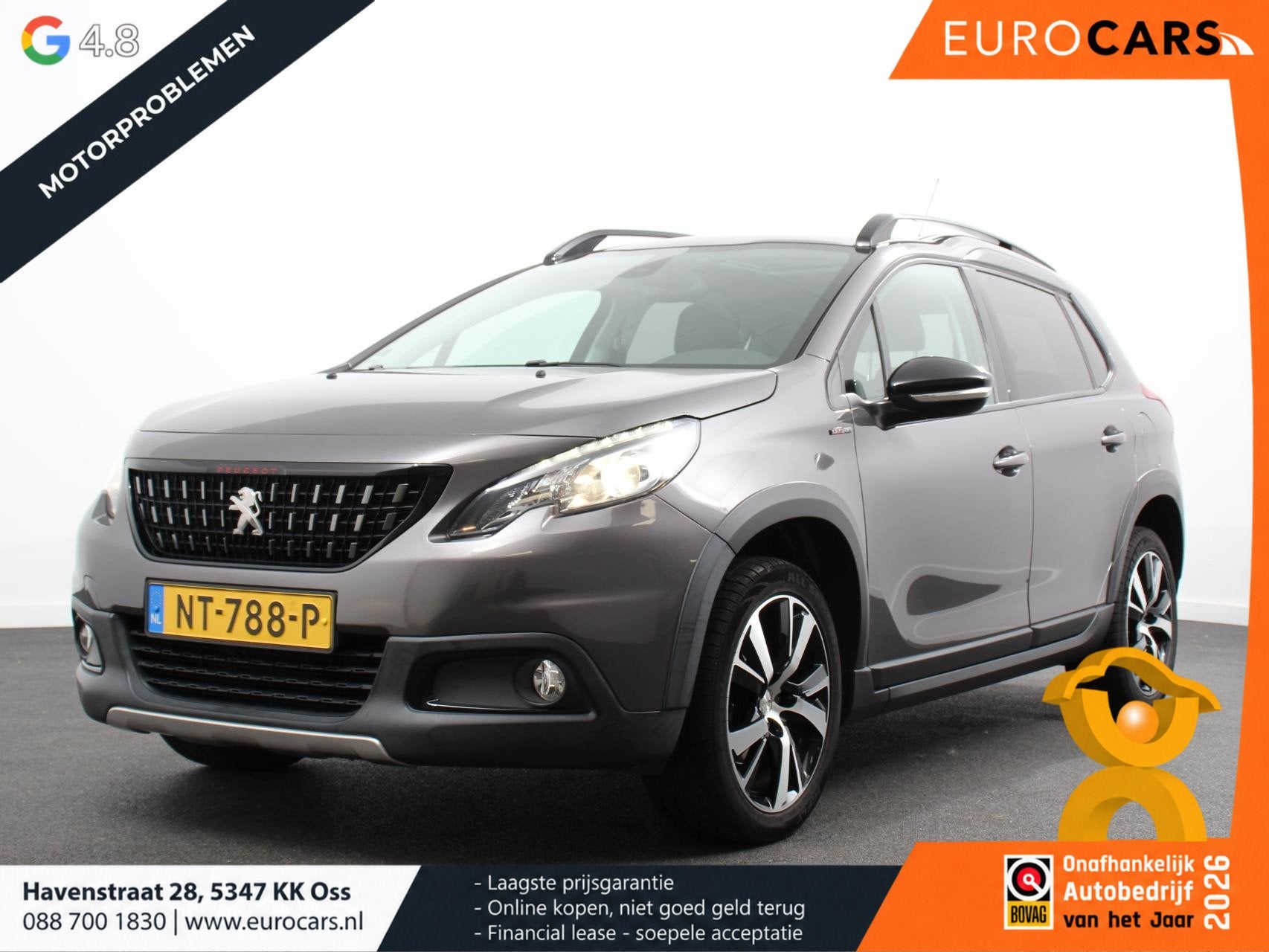 Peugeot 2008 1.2 110pk Turbo PureTech GT-line Handel/Export!, Voorwielaandrijving, Stof, Origineel Nederlands, Handgeschakeld