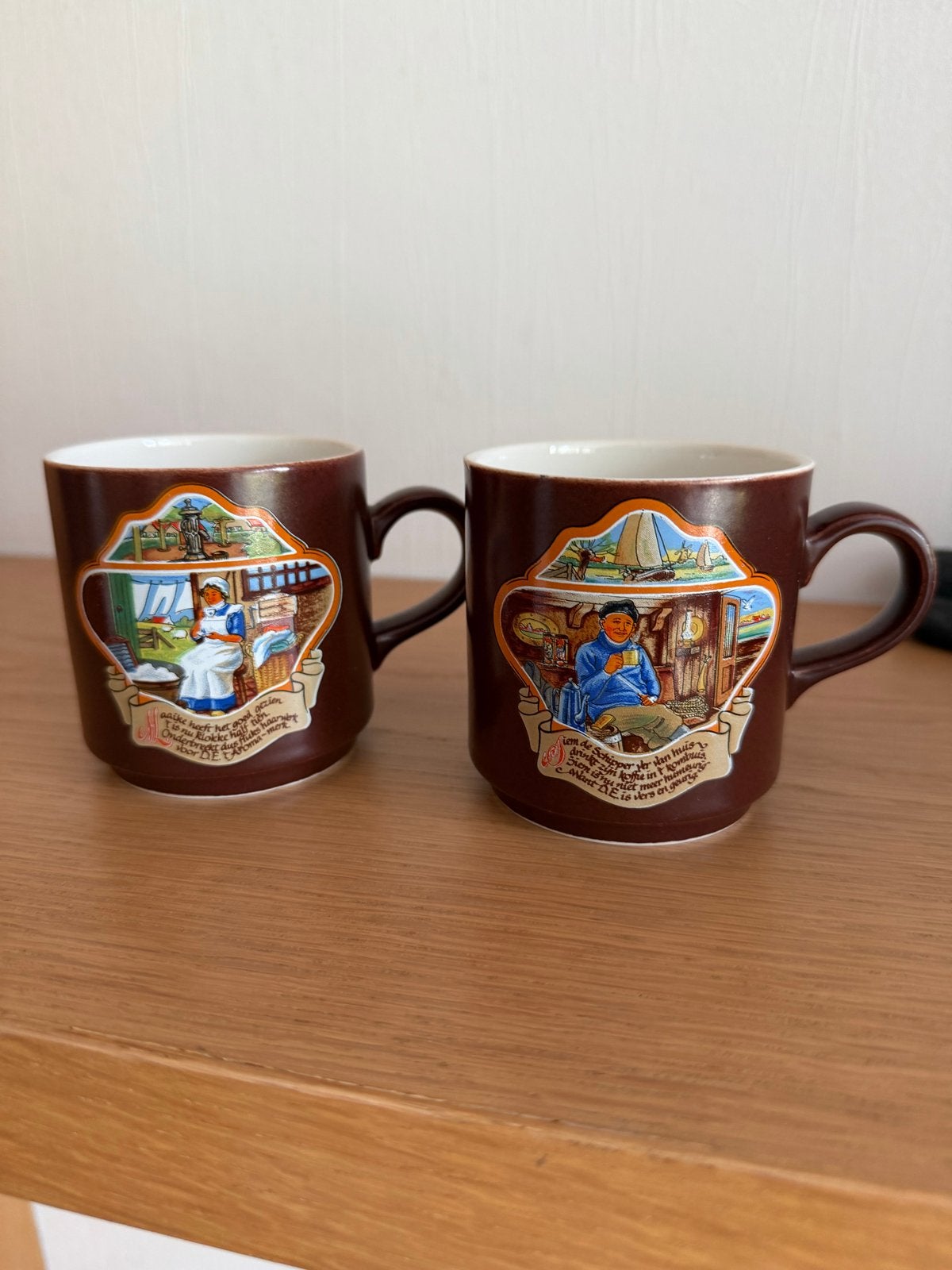 Vintage Douwe Egberts koffiemokken Villeroy & Boch jaren 60/, Ophalen of Verzenden