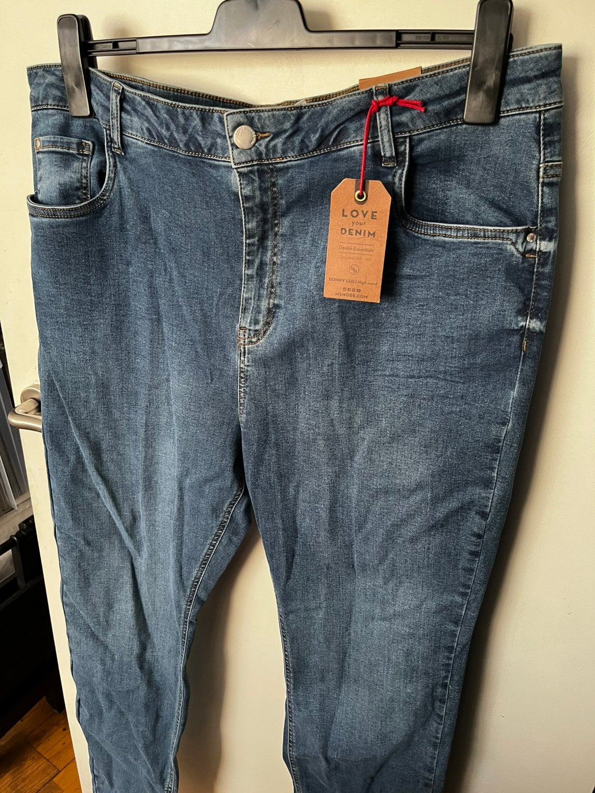 Jeans MS mode, Skinny Leg, High Waist, mt 52, Ophalen of Verzenden, Nieuw, Blauw, Overige jeansmaten