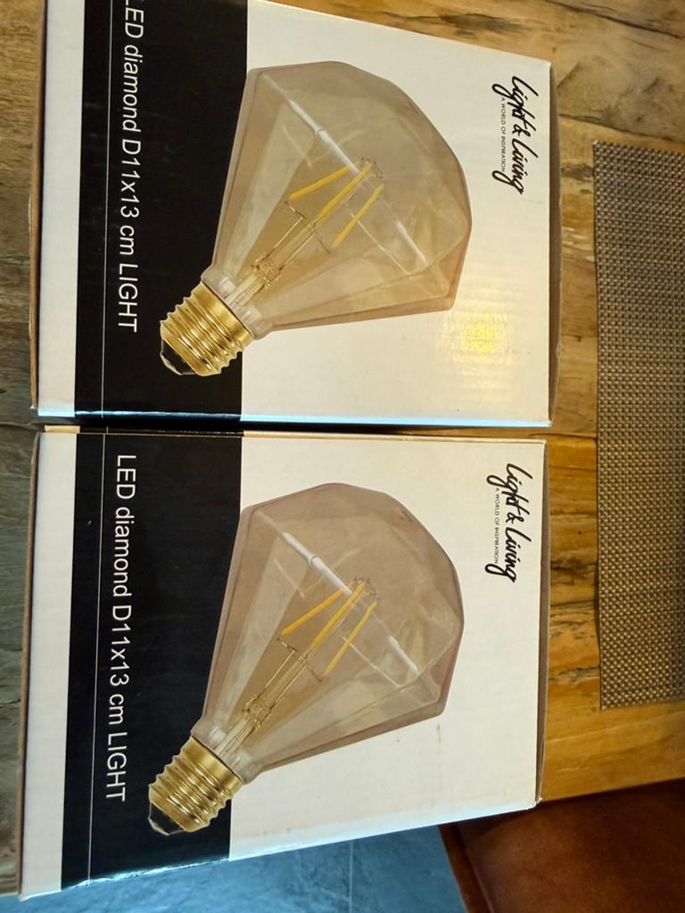 LED Diamant E27 Lamp - 3W Amber - Light & Living, Ophalen, Led-lamp, Minder dan 30 watt, Nieuw