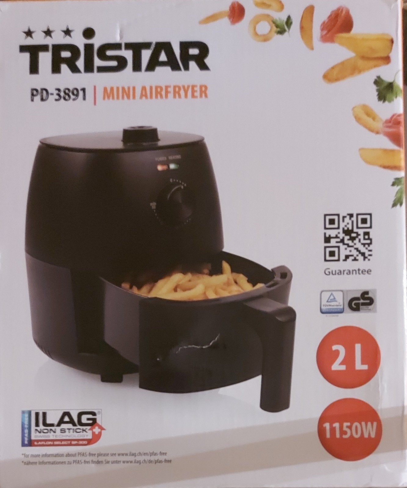 Tristar PD-3891 Mini Airfryer - Compact en Krachtig, Witgoed en Apparatuur, Ophalen of Verzenden, Nieuw, Airfryer, 1500 gram of meer