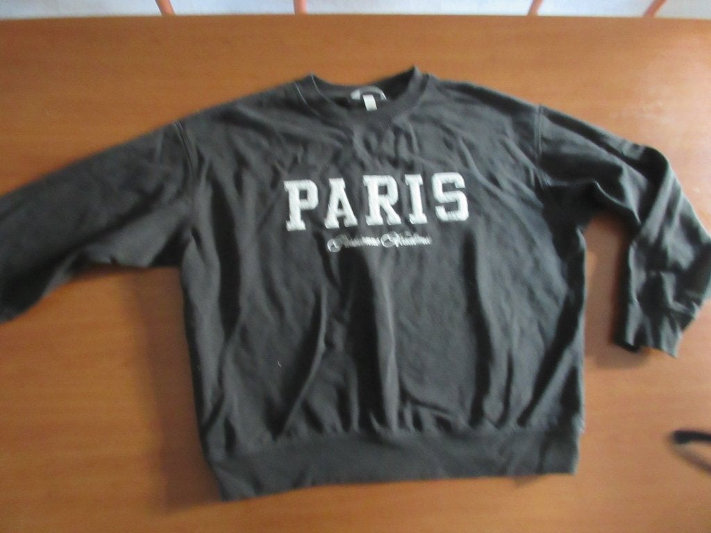 Sweater maat M met applicatie PARIS, Maat 38/40 (M), H&M, Zwart, Ophalen of Verzenden
