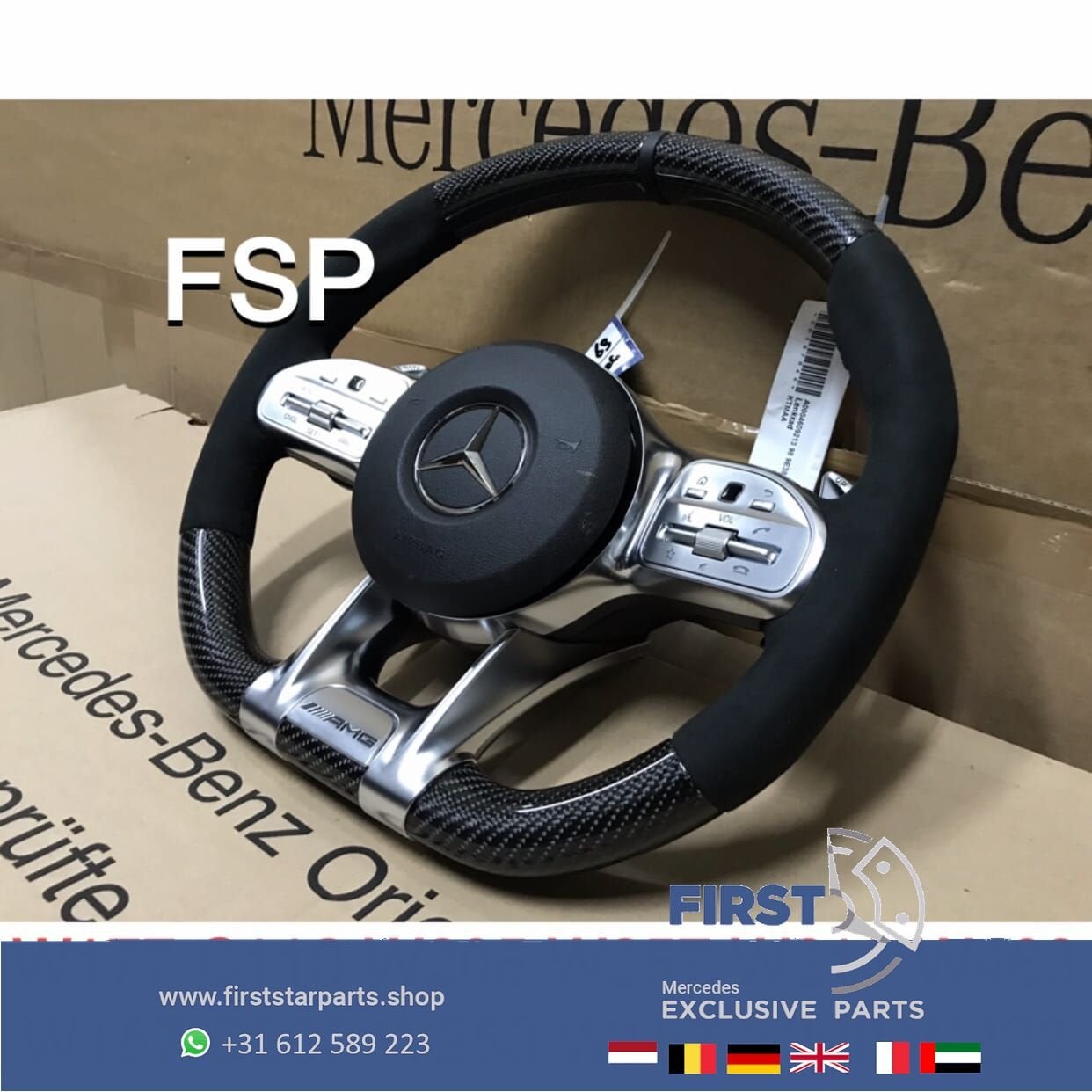 2020 AMG CARBON STUUR + AIRBAG A45 CLA45 C63 E63 GLC63 GLE63, Gebruikt, -, Verzenden, -
