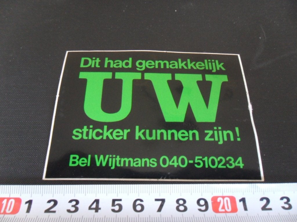 sticker EHV WIJMANS 040-510234 Diet had gemakkelijk UW, Ophalen of Verzenden, Zo goed als nieuw
