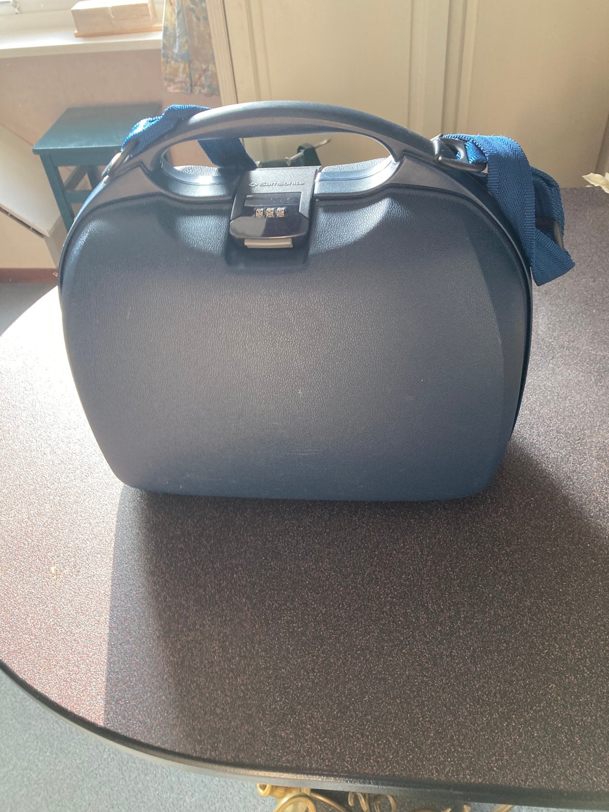 Samsonite beautycase, Sieraden, Tassen en Uiterlijk, Beautycases, Gebruikt, Blauw, Met slot, Ophalen of Verzenden