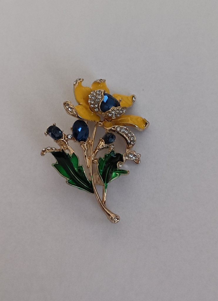 Bloem broche, Overige materialen, 4 tot 7 cm, Overige kleuren, Nieuw
