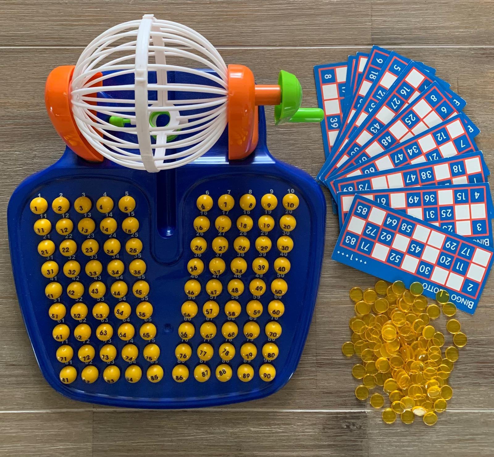 Bingo machinespeelgoedset, Complete bingomolen 90 balletjes, Een of twee spelers, Ophalen of Verzenden, Gebruikt, Games Fun