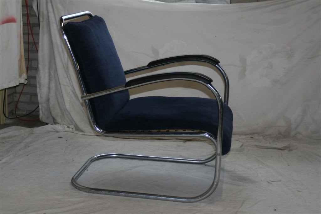 Vintage Paul SchuitemaJaren '50 D3 Fauteuil Blauw Corduroy, Ophalen, Minder dan 75 cm, Zo goed als nieuw, Bestaat niet meer