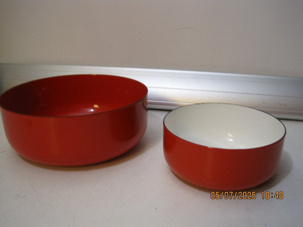 kay franck finel schalen 20/7,5 en 14/6 cm (349), Antiek en Kunst, Ophalen of Verzenden, Rood, Metaal, Schaal