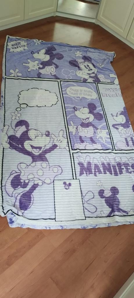 Dekbedovertrek Mickey en Minnie Mouse, Ophalen of Verzenden, Zo goed als nieuw, Eenpersoons, Dekbedovertrek