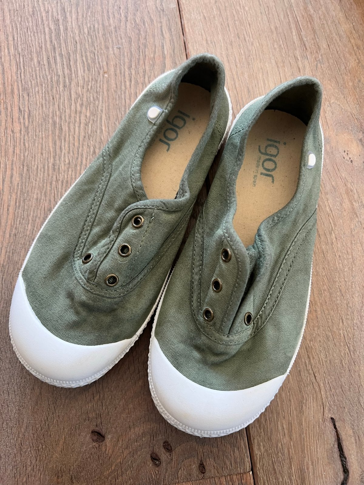 Igor Kinderschoenen Maat 31 - Groen Canvas, Ophalen, Gebruikt, Jongen of Meisje, Schoenen