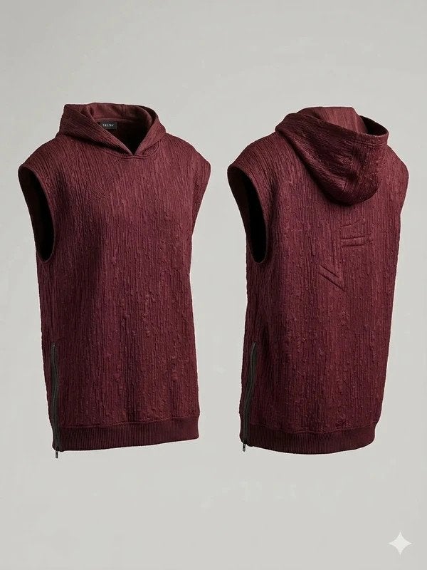 Adidas x Paul Pogba Mouwloze Hoodie - Textured Bordeaux, Maat 48/50 (M), Ophalen of Verzenden, Adidas, Gedragen