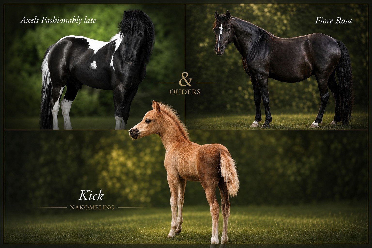Trio Amerikaanse minipaarden AMHR/ASPC/BMP, Met stamboom, A pony (tot 1.17m), 3 tot 6 jaar, Onbeleerd
