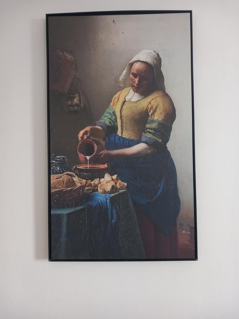 Schilderij het Melkmeisje van Johannes Vermeer., Antiek en Kunst, Kunst | Schilderijen | Modern, Ophalen