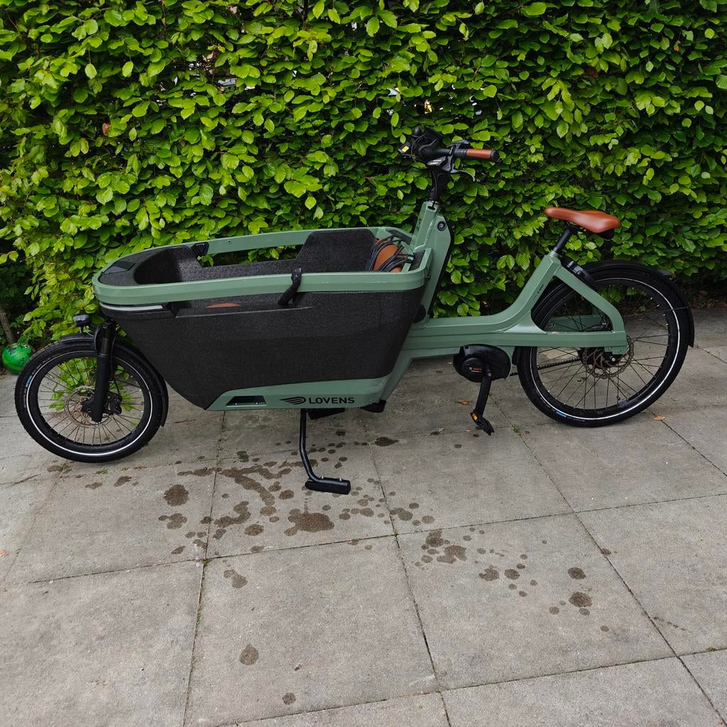 Lovens bakfiets met huif., Fietsen en Brommers, Fietsen | Bakfietsen, 3 kinderen, Huif, Zo goed als nieuw, Schijfrem