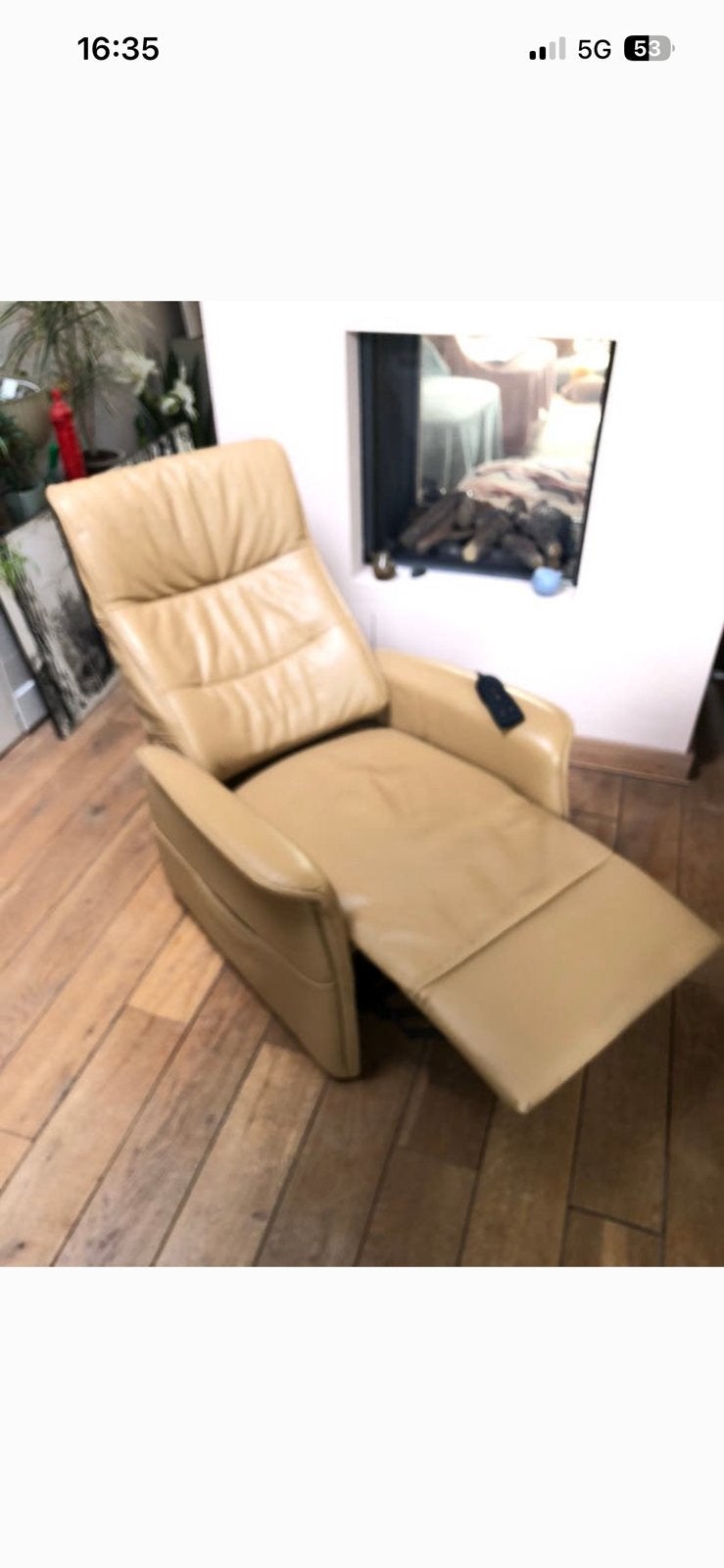 Electrische relaxfauteuil / sta op stoel, Ophalen, Zo goed als nieuw, Leer