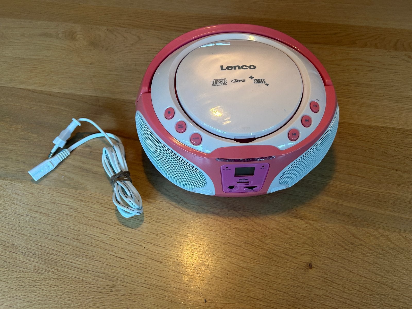 Lenco CD-speler met radio en USB - Roze, Ophalen, Zo goed als nieuw